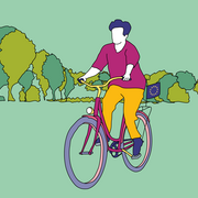 Illustration mit einem Radfahrer