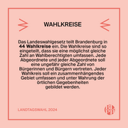 Auf einer bunten Kachel steht eine kurze Erklärung des Begriffs "Wahlkreis". 