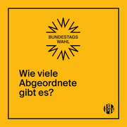 Auf einer Kachel steht die Frage "Wie viele Abgeordnete gibt es?"