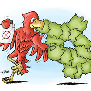 Adler mit Brandenburgkarte