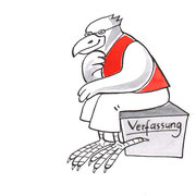 Der Brandenburg-Adler sitzt auf der Verfassung