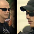 links ein Antifaschist, rechts ein Neonazi