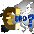 Europakarte mit großem Euro-Zeichen