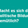 Macht es sich die politische Bildung gemütlich? Auszug aus dem Jahresbericht