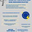 Einladungsflyer zur Diskussion. Zeigt den Titel, die Podiumsgäste, Ort und Zeit