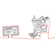 Illustration. Adler der Zeitung liest.