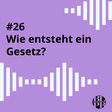 Eine Textkachel, darauf steht der Titel der aktuellen Podcastfolge der Landeszentrale. Der lautet: "Wie entsteht ein Gesetz?"  