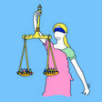 Eine Illustration von Justitia. 