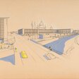 Ansicht Karl-Liebknecht-Platz, 2. Preis beim Wettbewerb 1960, Sepp Weber u.a., 1960