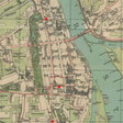 Karte mit den bekannten Wohnorten Eliasz Rammers, dem einzigen, uns bekannten Opfer der Polenaktion in Frankfurt.