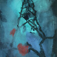Liz Mields-Kratochwil, Unsichtbarer Kreuzweg, Acryl, Kreide, Kohle auf Leinwand, 150 x 100 cm, 2022