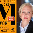 Die Autorin Anne Rabe neben dem Cover ihres Buches