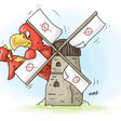 Brandenburg-Adler an einer Windmühle 