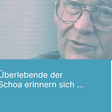 Ausschnitt aus der Einladungskarte mit der Aufschrift: "Überlebende der Shoa erinnern sich"