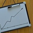 Whitebord mit ansteigender Kurve